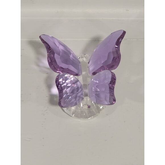 Simon Designs Crystal Butterfly Figurine Amethyst Wings Clear Body 2.5”-3” - Picture 2 of 6